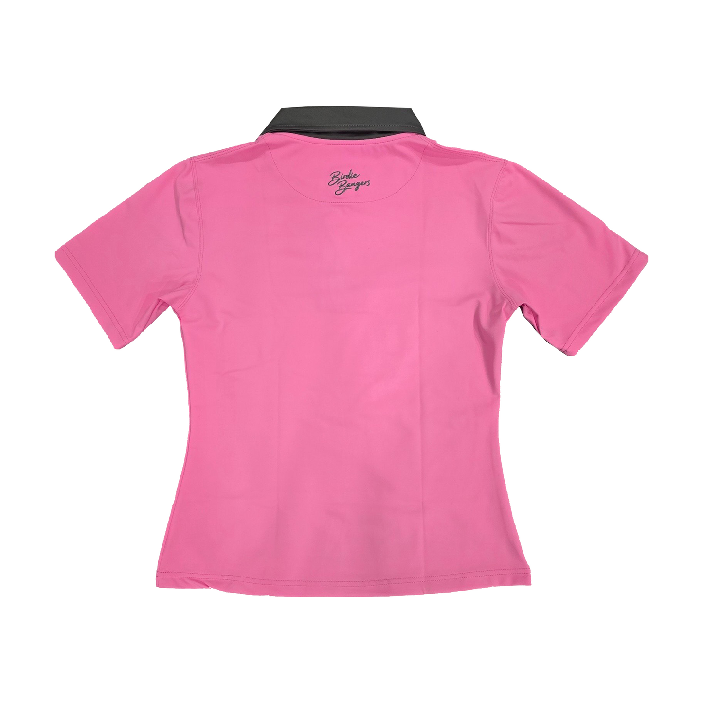 Women's Pink and Black Polo