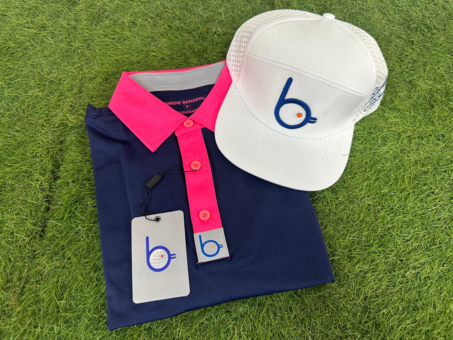Triple B Polo Navy/Neon Pink